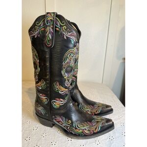 Old Gringo Ladies Dulce Calavera Sugar Skull Boots – Black Multicolor 7.5 B